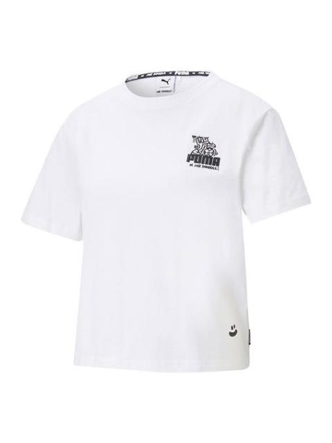 PUMA (WMNS) PUMA X Mr Doodle Printing Short Sleeve White 598654-02