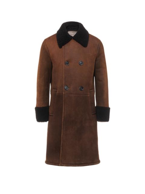 Double-breasted sheepskin coat