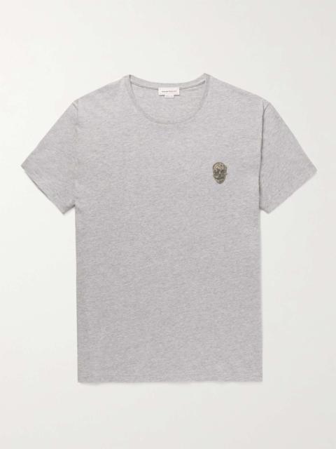 Alexander McQueen Embellished Mélange Cotton-Jersey T-Shirt