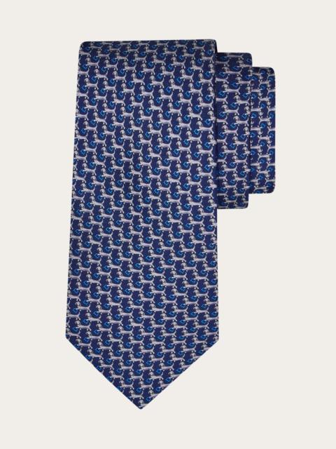 FERRAGAMO Dachshund print silk tie