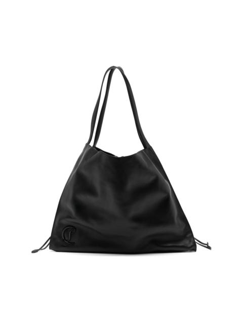 logo-plaque leather tote bag