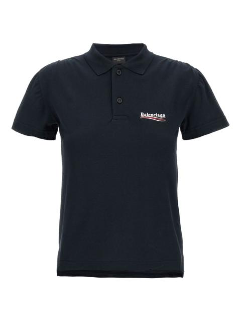 BALENCIAGA logo-embroidered polo top