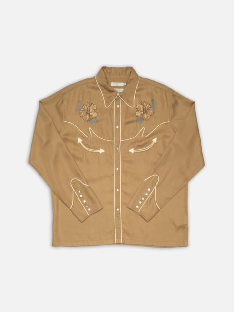 Nudie Jeans Gonzo Cowboy Flower Shirt Tobacco