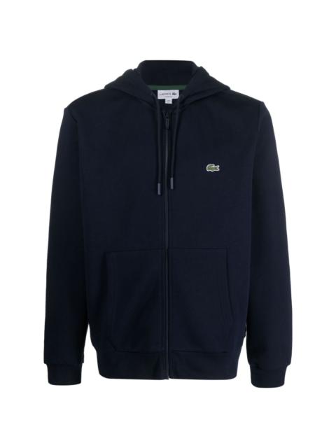 LACOSTE logo-embroidered zip-up hoodie