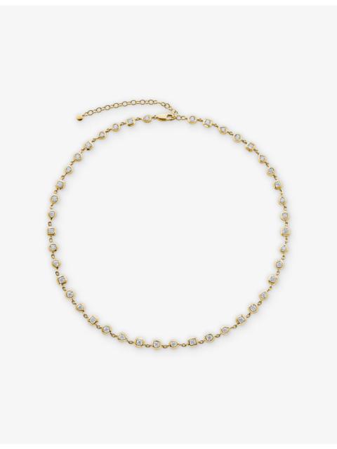MONICA VINADER Bezel 18ct Yellow Gold Vermeil And 0.5ct Lab-Grown Diamond Cluster Necklace