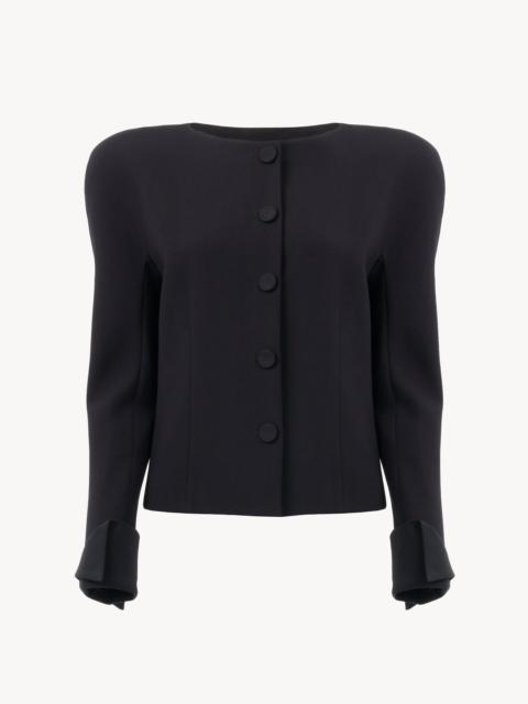 Chloé COLLARLESS FITTED JACKET IN WOOL CRÊPE