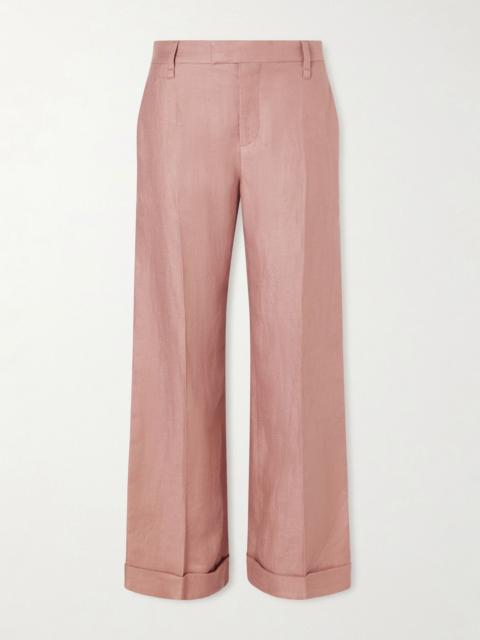 Brunello Cucinelli Linen wide-leg pants Pink