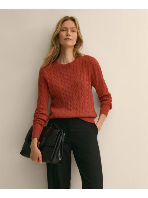 Brooks Brothers Supima® Cotton Cable Crewneck Sweater