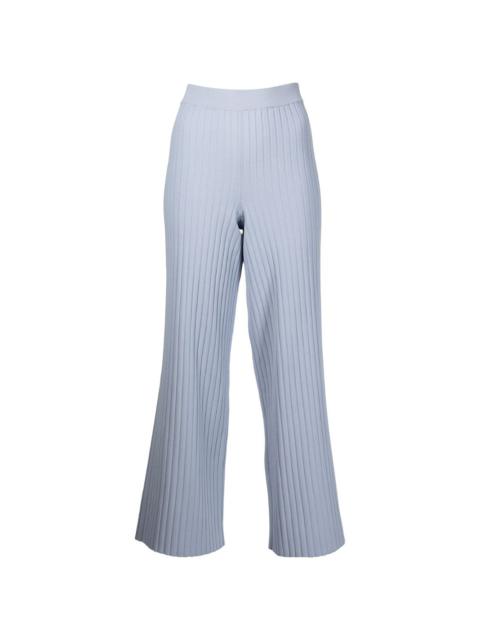 lightweight ribbed-knit trousers