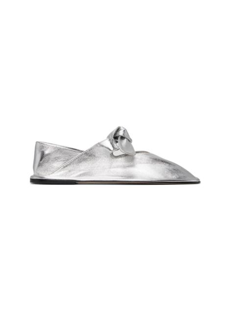 HEREU Silver Llasada Metallic Ballerina Flats