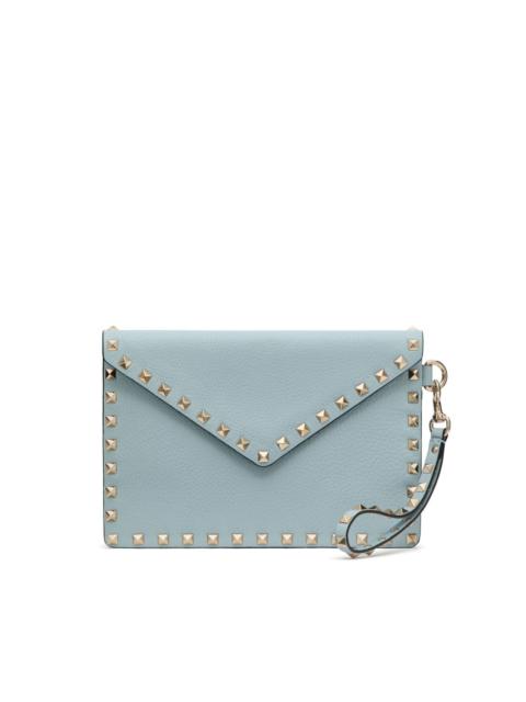 Rockstud leather clutch bag