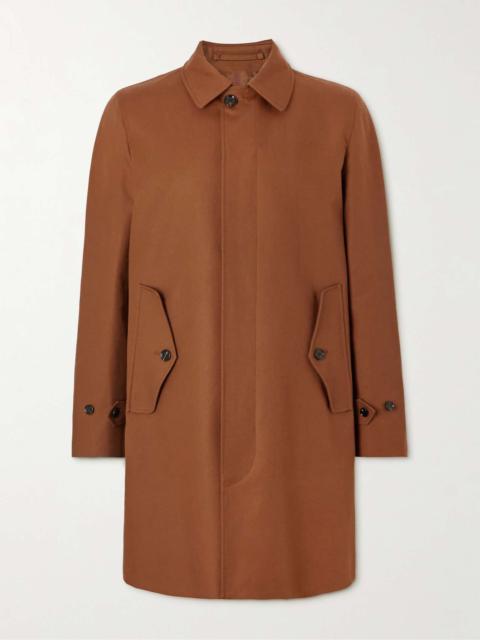 Burberry Clapham Logo-Embroidered Cotton-Gabardine Coat