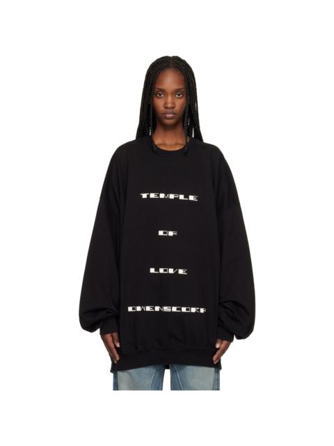 Rick Owens DRKSHDW Black Temple Hun Crewneck Sweatshirt