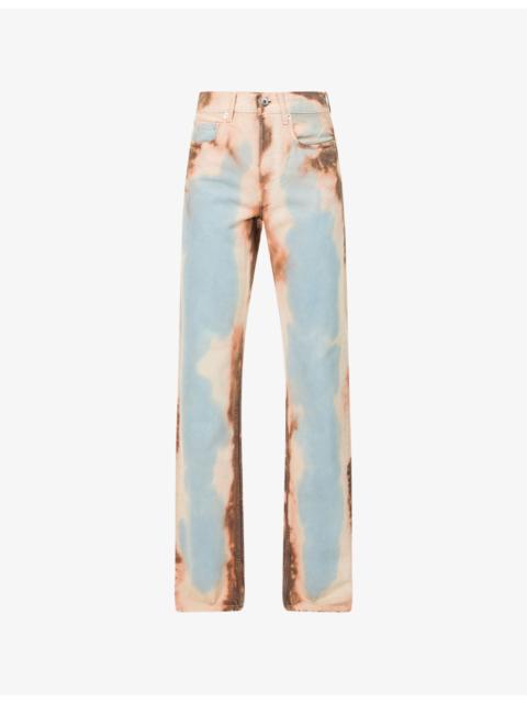 JW Anderson Straight-Leg Tie-Dye Denim Jeans