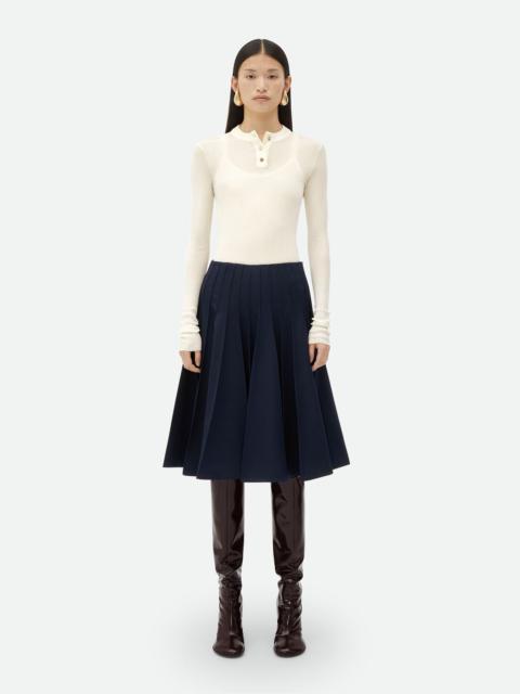 Sartorial Wool Plissé Maxi Skirt