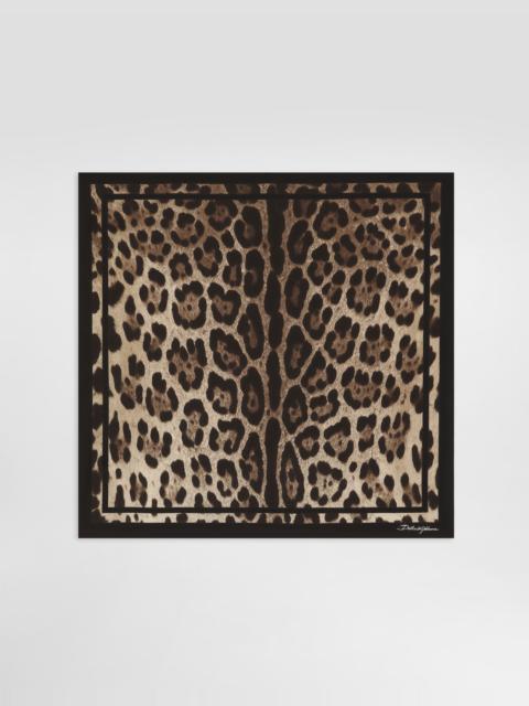Dolce & Gabbana Leopard-print silk twill scarf 50x50