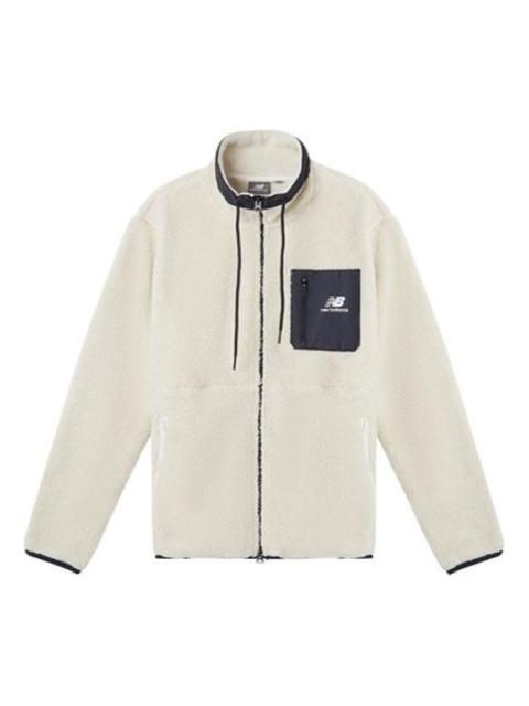 New Balance New Balance Men's New Balance Stand Collar Splicing Lamb's Wool Jacket White MDA3N511-CRE