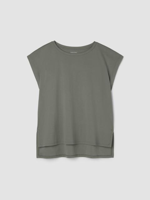EILEEN FISHER Organic Cotton Interlock Jewel Neck Sleep Tee
