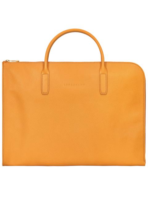 Le Foulonné S Briefcase Apricot - Leather