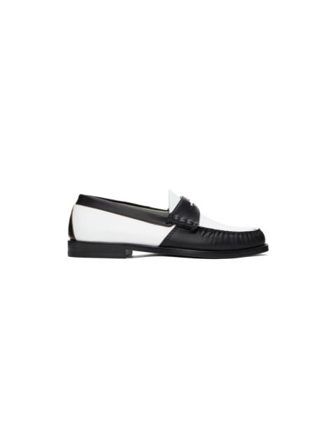 Rhude White & Black Leather Penny Loafers