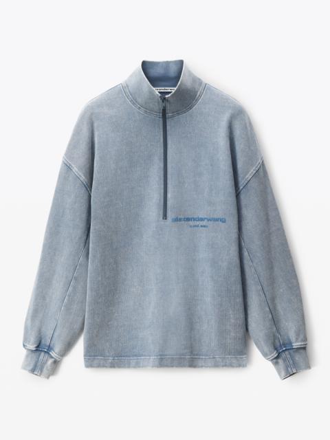 Alexander Wang HALF ZIP SWEATSHIRT IN JAPANESE JERSEY