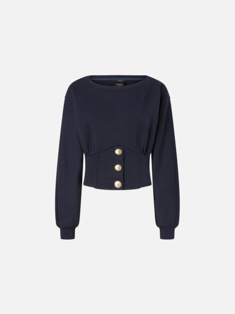 BUSTIER SWEATSHIRT WITH BUTTONS