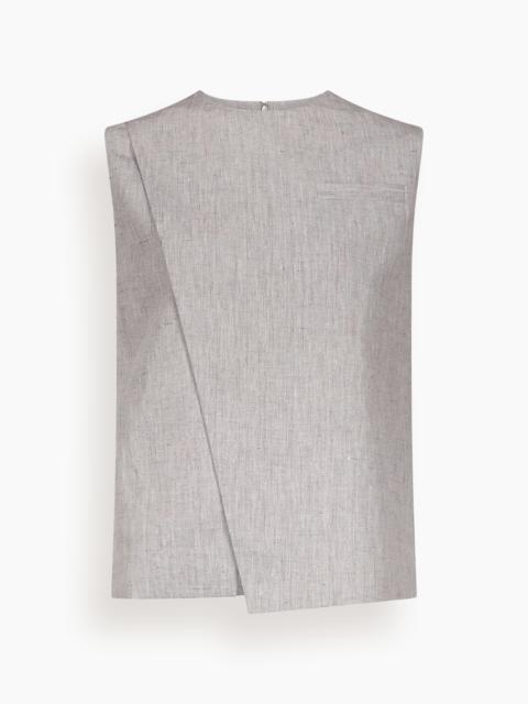 Loulou de Saison Della Asymmetric Top in Grey Melange