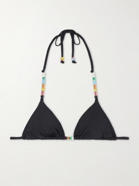 STAUD Lido Embellished Triangle Bikini Top