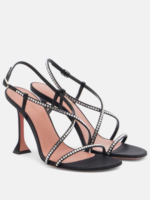 Amina Muaddi Sally crystal-embellished satin sandals