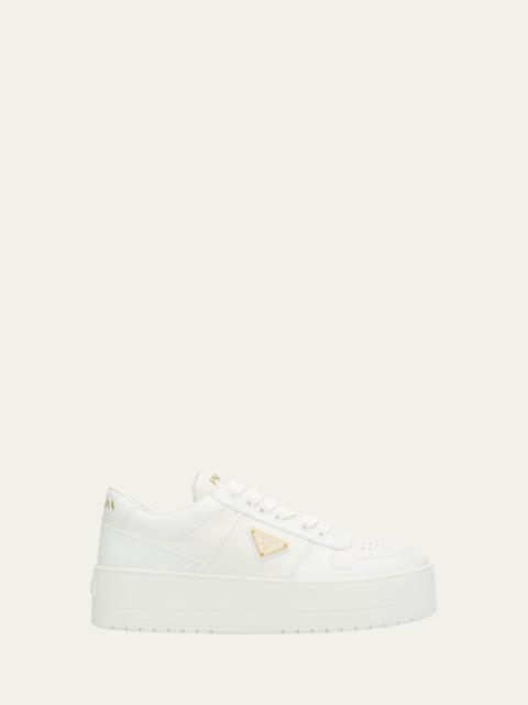 Prada Downtown Platform Leather Sneakers