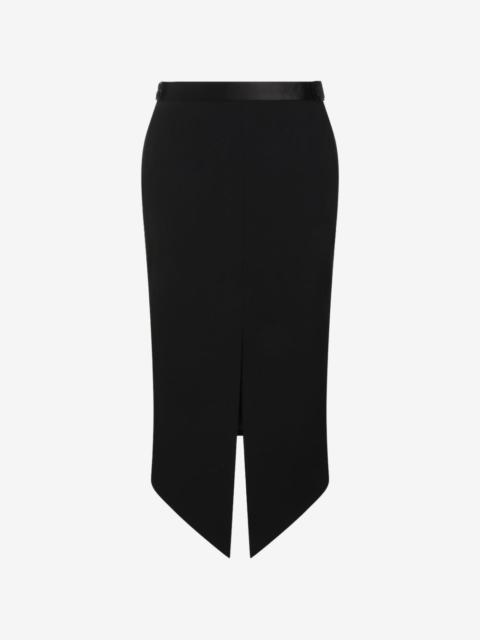 TOM FORD satin-trim back-slit skirt