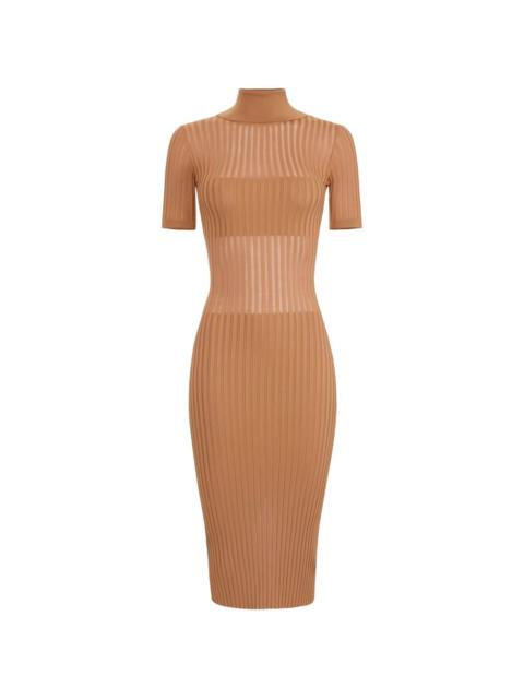ELISABETTA FRANCHI turtleneck knit midi dress
