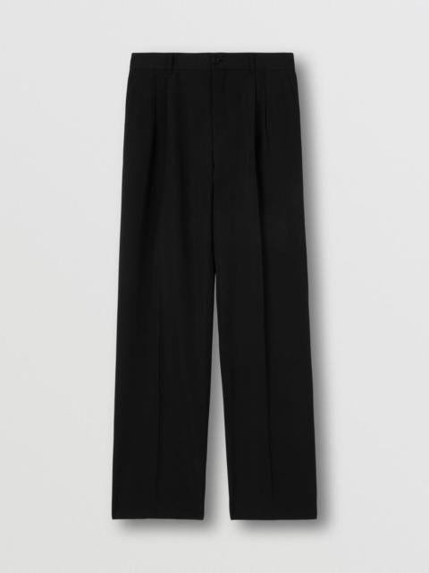 Burberry Wide Leg Wool Twill Trousers