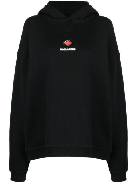 logo-print cotton hoodie