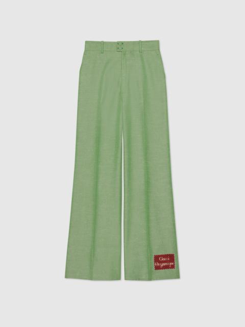 GUCCI Wide viscose pant with Gucci Orgasmique