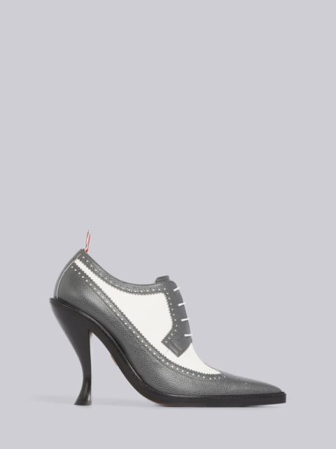 Thom Browne Grey Mix Pebbled Brogue Curved High Heel