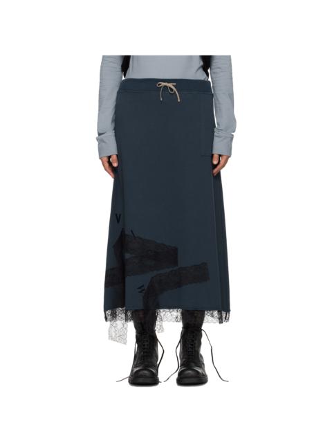 VeniceW Navy Roots Midi Skirt