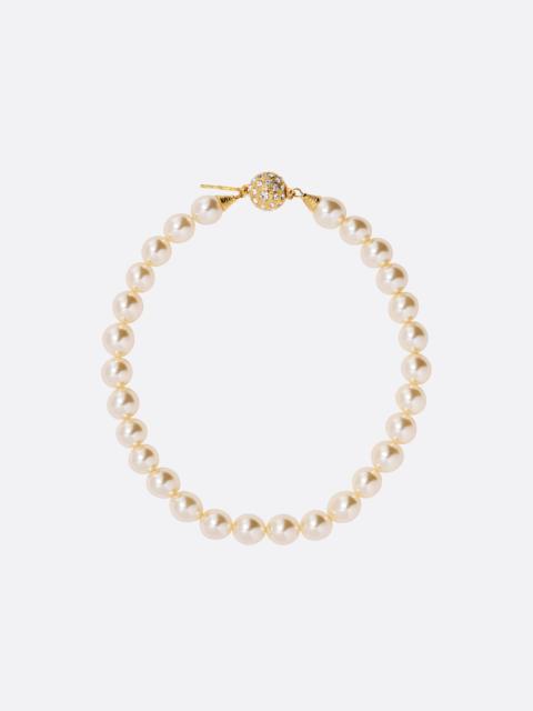 Alessandra Rich PEARL NECKLACE WITH CRYSTAL EMBELLISHMENT