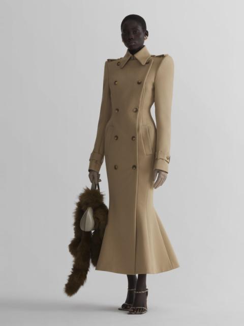 MUGLER beige hourglass trench coat