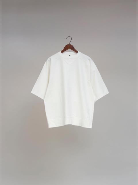 Nigel Cabourn 9.5OZ US Sweat Short Sleeve Shirt in Off White