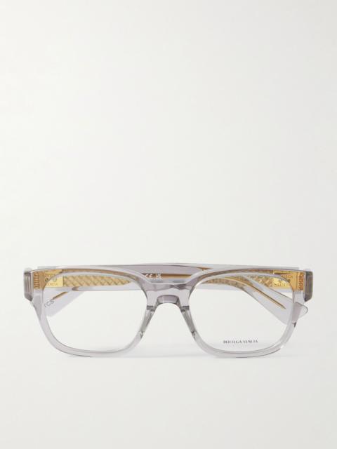 Bottega Veneta D-Frame Recycled-Acetate and Gold-Tone Metal Optical Glasses Clear