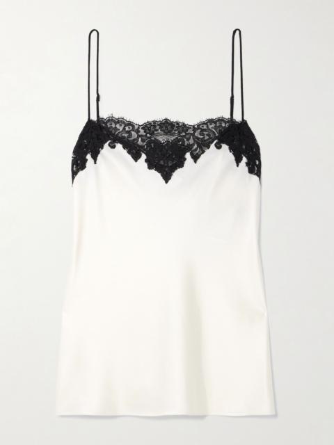 Stella McCartney Lace-trimmed satin camisole White