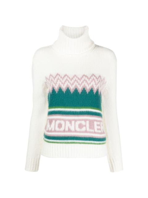 Moncler intarsia roll-neck wool jumper