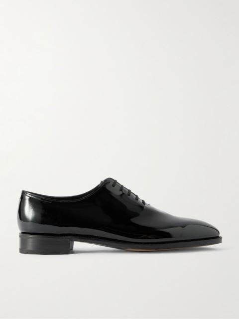 John Lobb Marldon Whole-Cut Patent-Leather Oxford Shoes Black