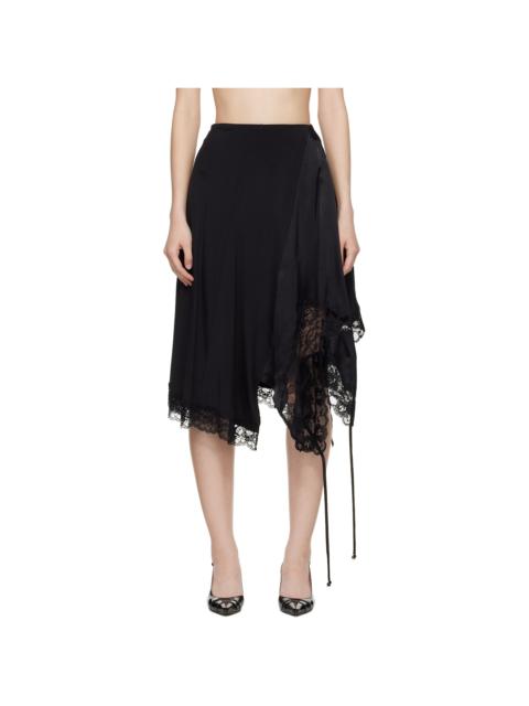 VETEMENTS Black Reworked Lingerie Midi Skirt