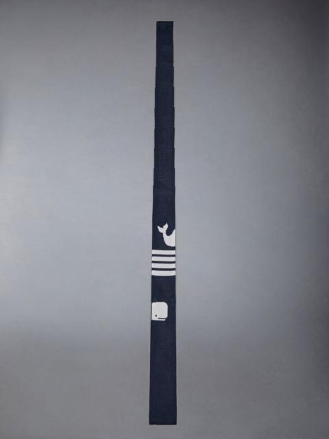 Thom Browne Silk Jacquard Knit Whale Icon 4-Bar Tie