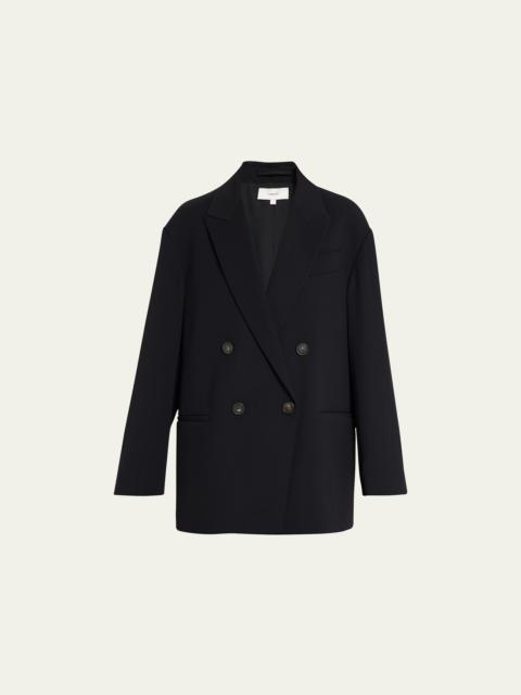 Double-Breasted Crepe Boyfriend Blazer