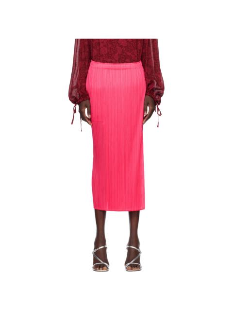 Pleats Please Issey Miyake Pink Monthly Colors March Midi Skirt