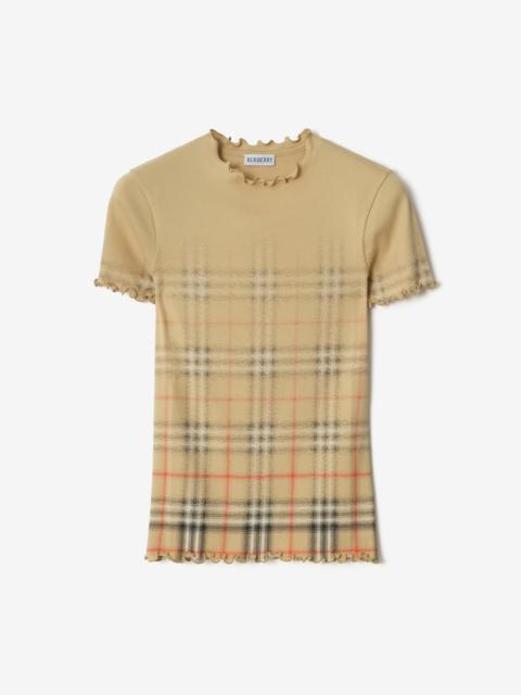 Burberry Gradient Check Stretch Cotton Top