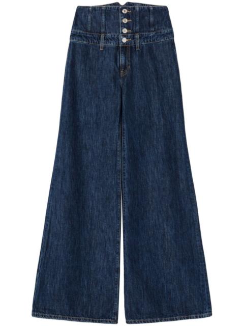 RE/DONE corset-waist wide-leg jeans